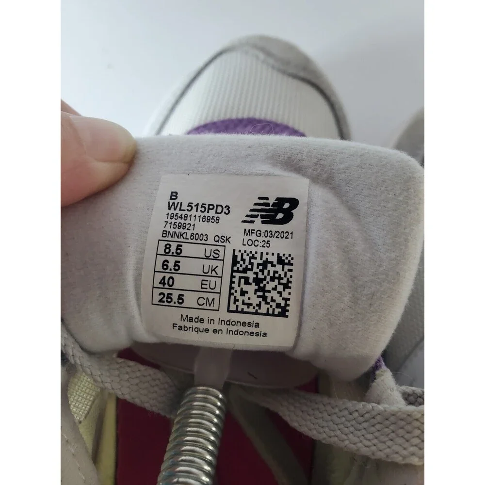 New Balance Sneakers 515 V3 WL515PD3 Casual Shoes Women's Size 8.5 Gray Running